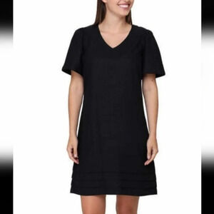 Nicole Miller Original Black Linen Mini Dress sz M 1676298